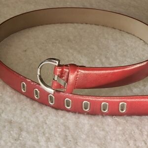 FAUX leather statement belt color red size large